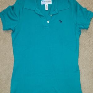 Vintage Y2K Abercombie & Fitch Blue/Green Polo Shirt/Size Medium